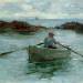 Man Rowing a Dinghy